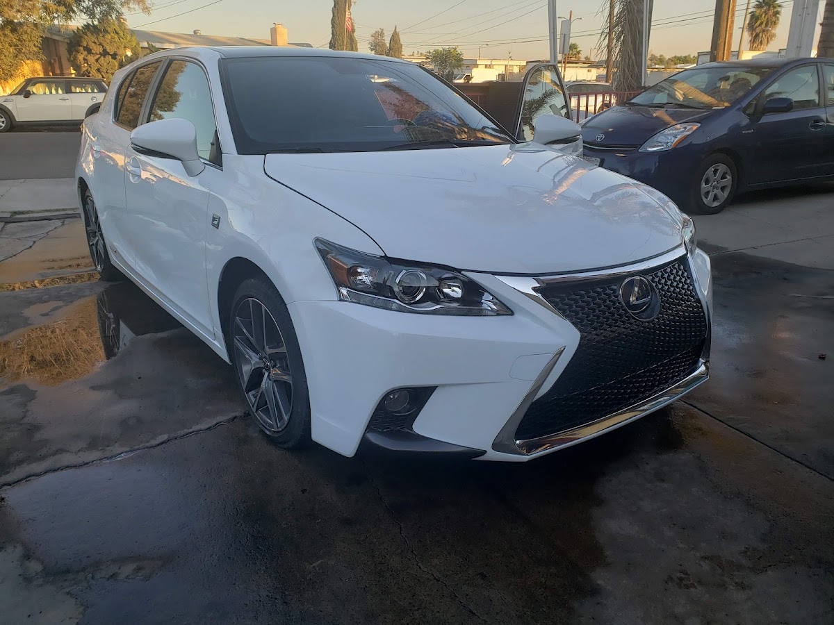 White Lexus at the shop lot