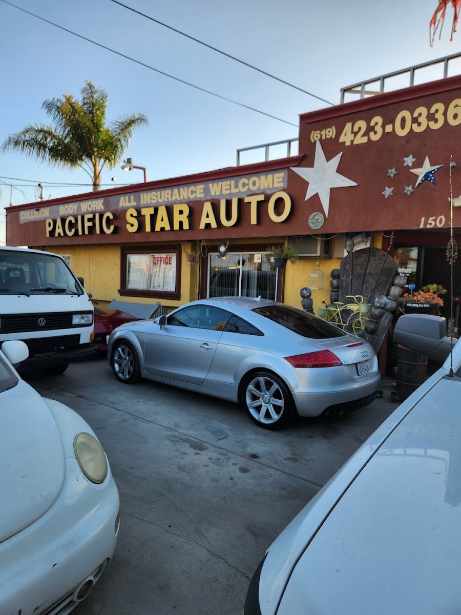 Pacific Star Auto storefront and open bay on Jacqua Street